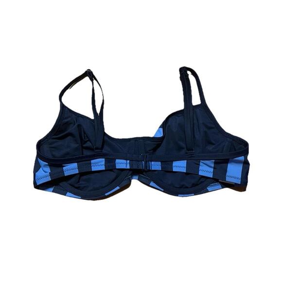 Aerie Striped Bikini Top 38C Blue Black Underwire Swim Top NWT - Picture 2 of 3